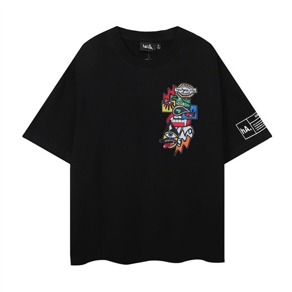 Haculla Black Short Sleeved T Shirt With Cartoon Print - Picture 1 of 12